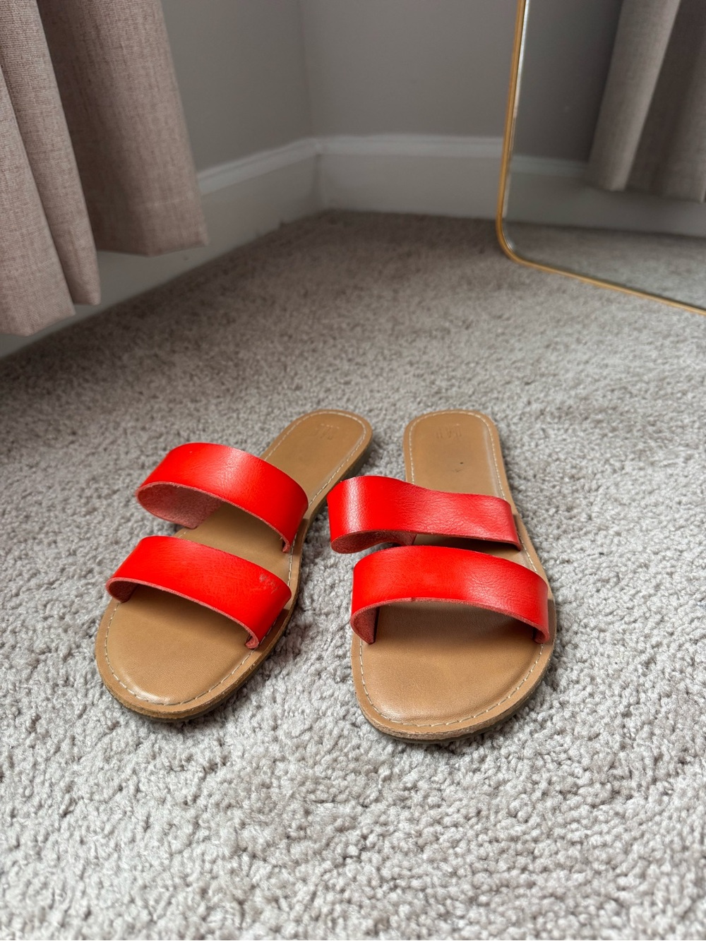 GAP Red Double-Strap Slide Sandals for Women